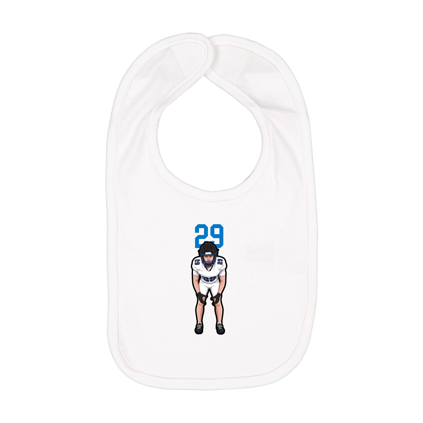 Infant Bib — Number Top in White