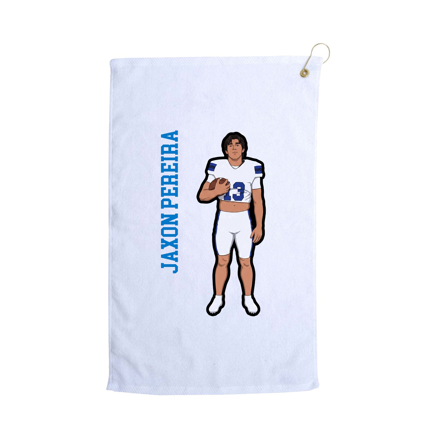 Golf Towel — Name Vertical in White
