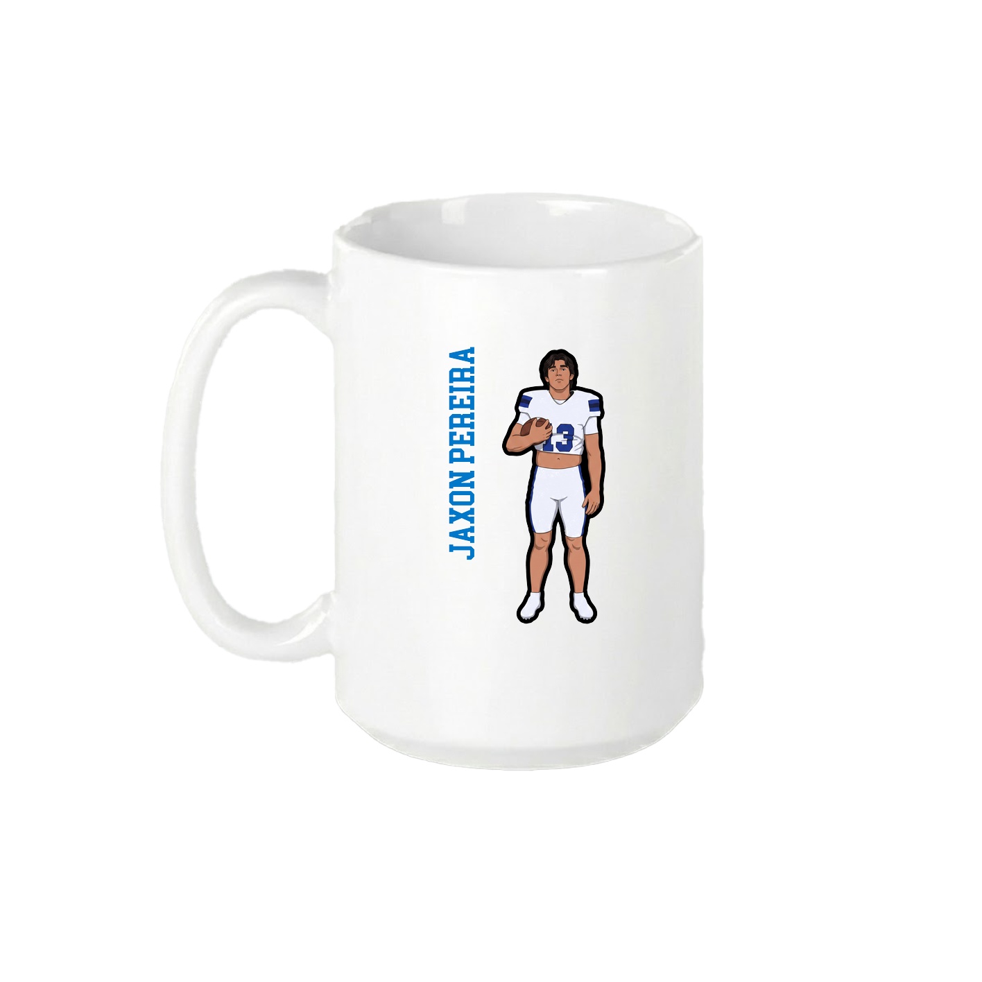 15oz Coffee Mug — Name Vertical in White