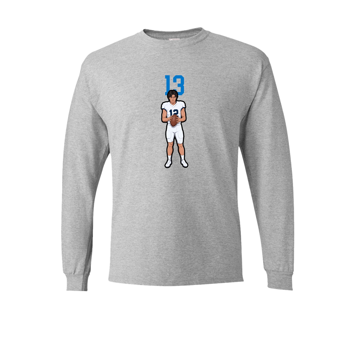 Long Sleeve Tee — Number Top in Grey