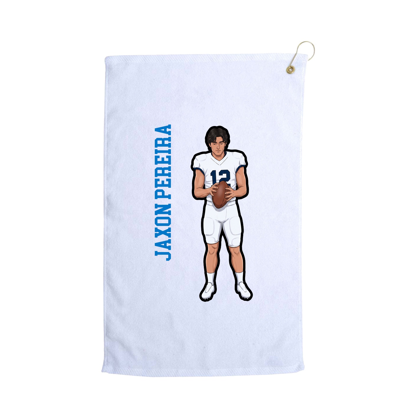 Golf Towel — Name Vertical in White