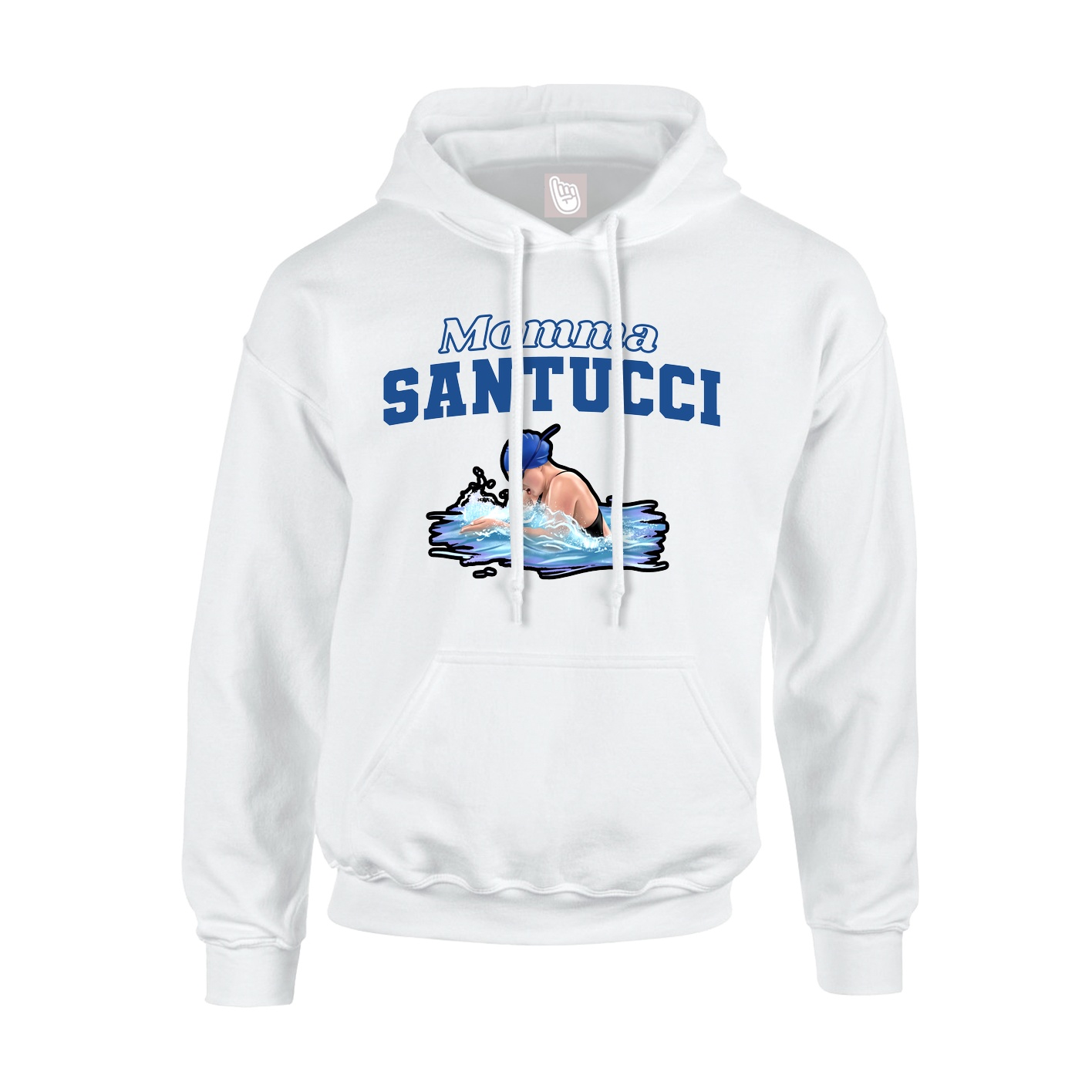 Youth Hoodie — Mothers Day Block in White