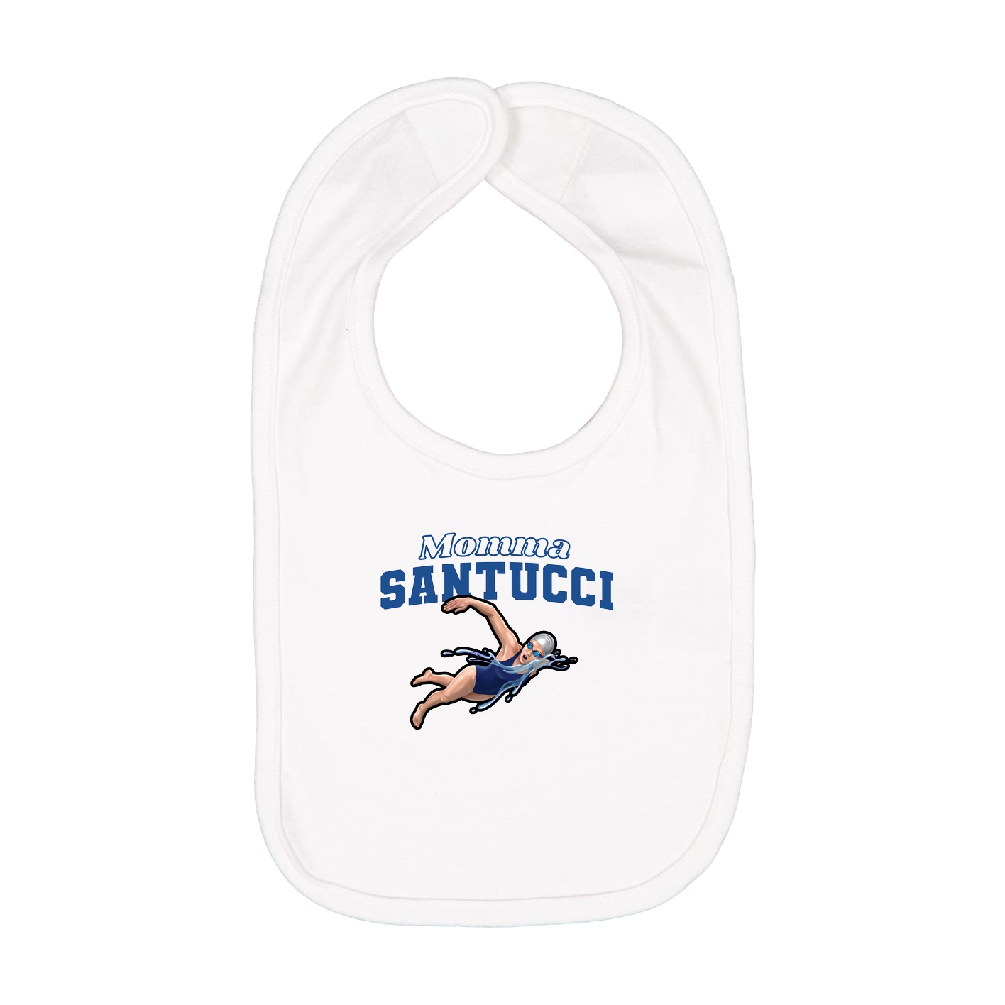 Infant Bib — Mothers Day Block in White