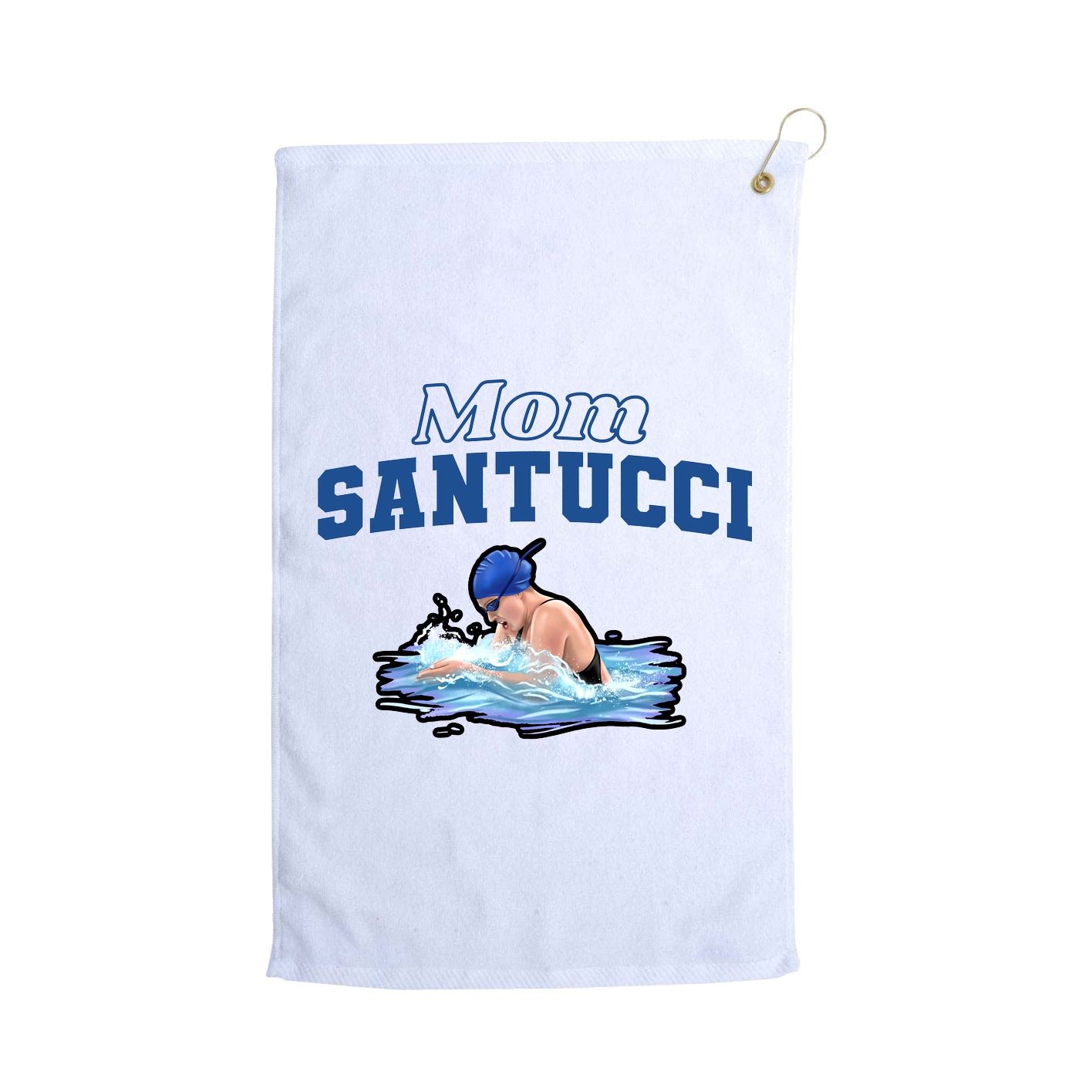 Golf Towel — Mothers Day Block in White