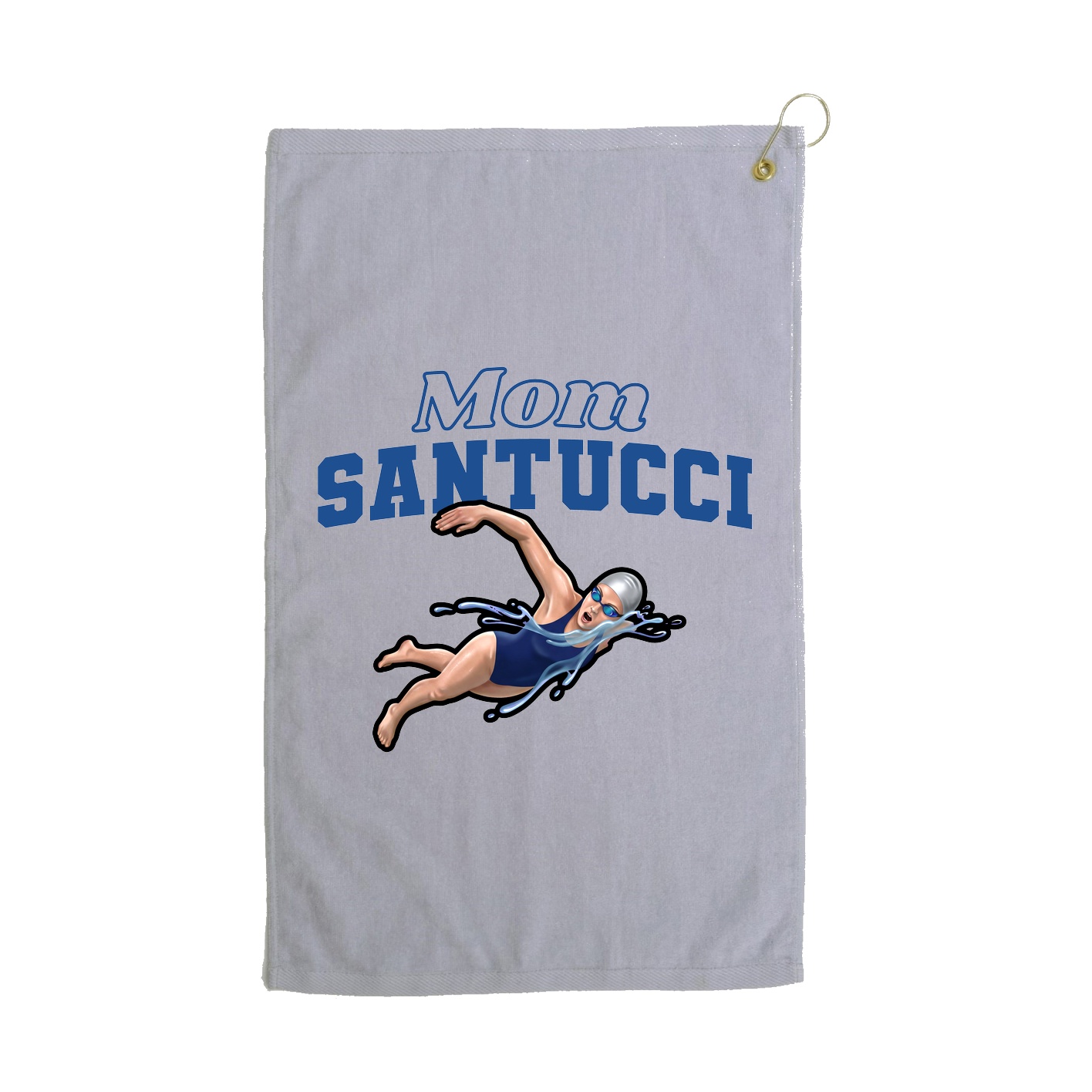 Golf Towel — Mothers Day Block in Grey