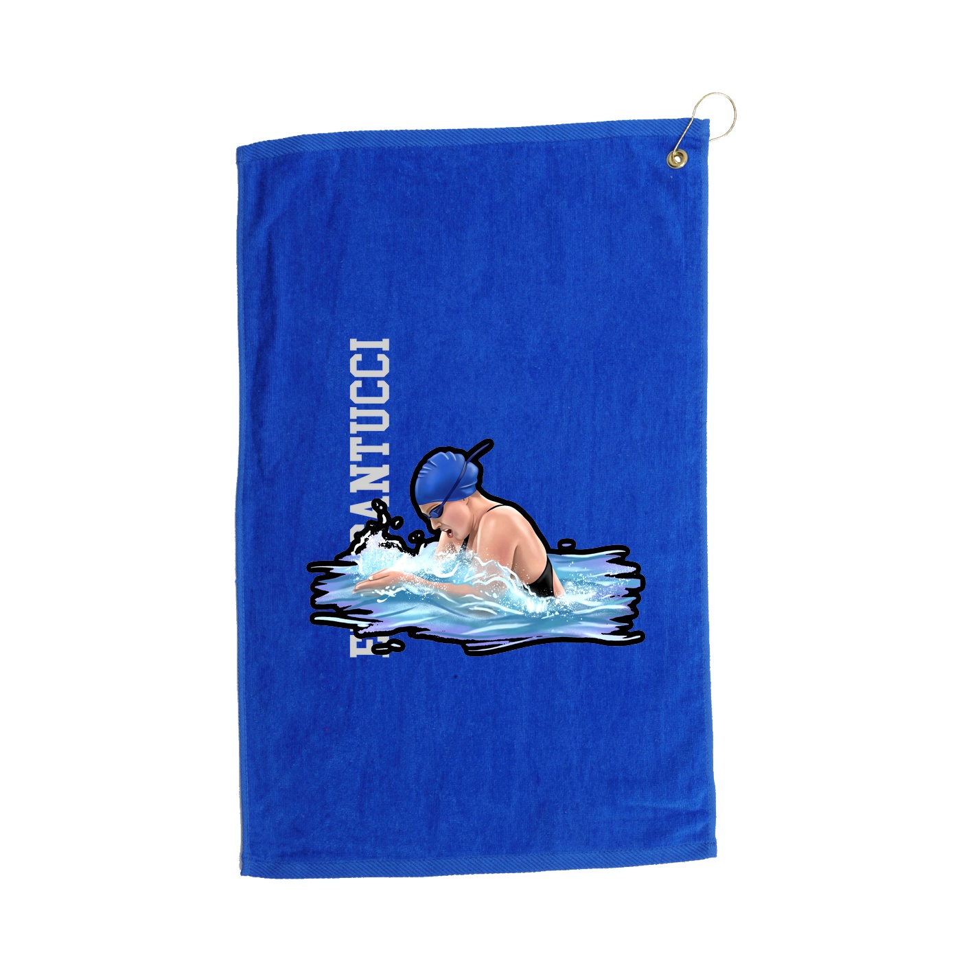 Golf Towel — Name Vertical in Royal