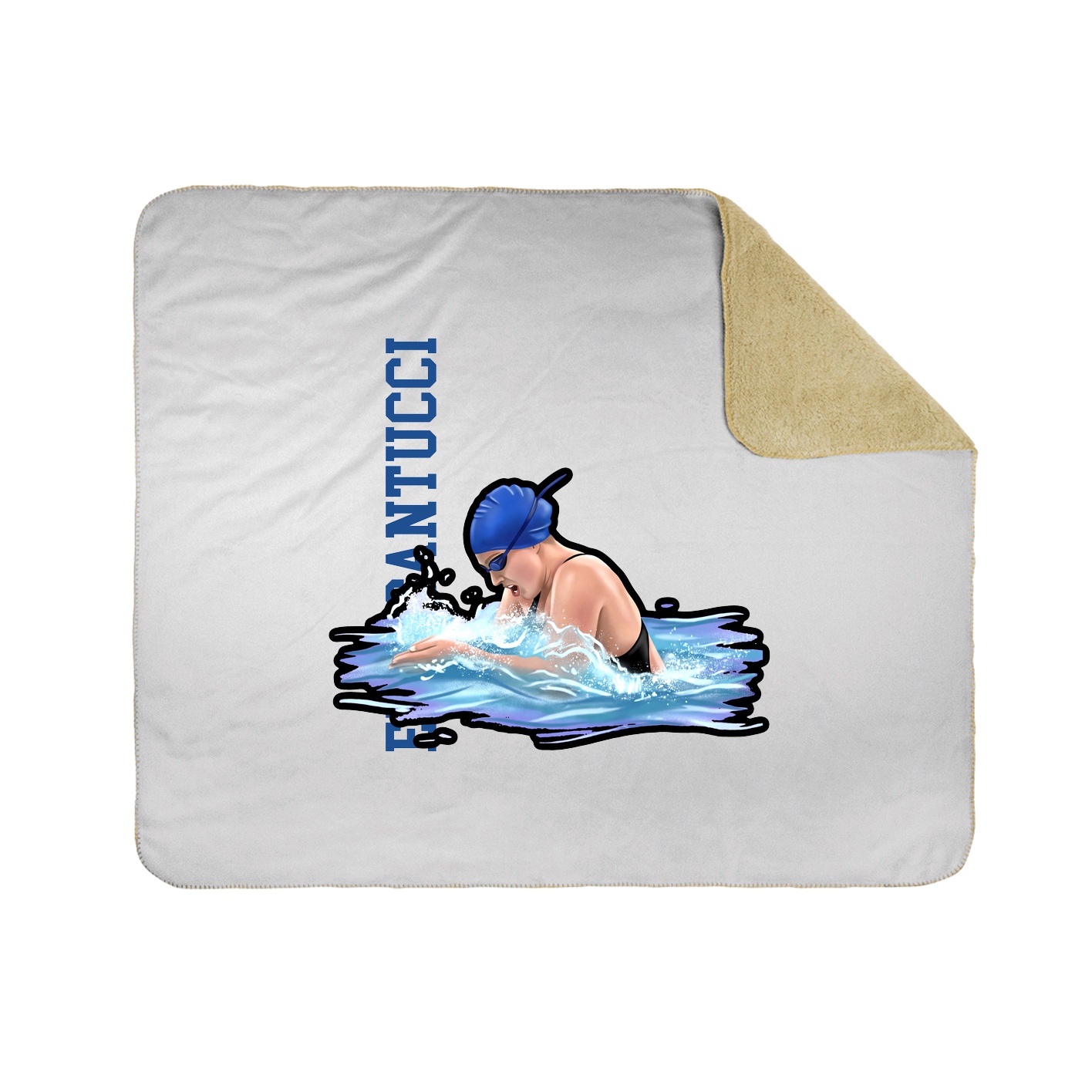 Throw Blanket — Name Vertical in White