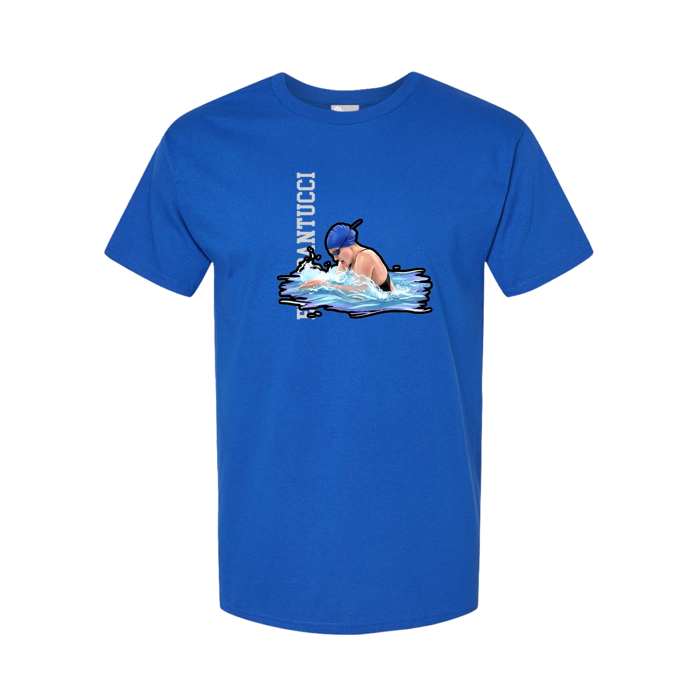 Tee — Name Vertical in Royal