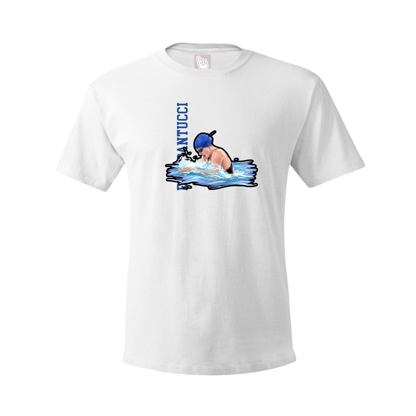 Youth Tee — Name Vertical in White