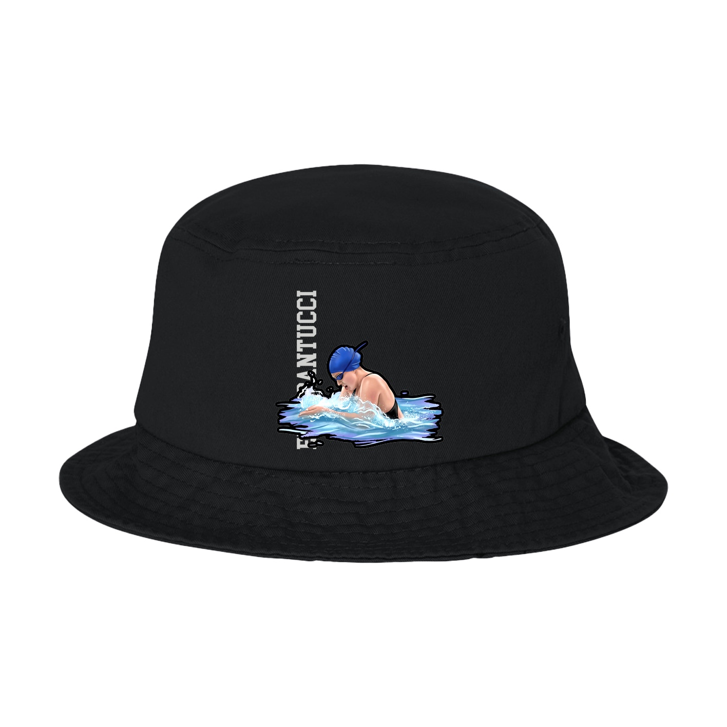Bucket Cap — Name Vertical in Black