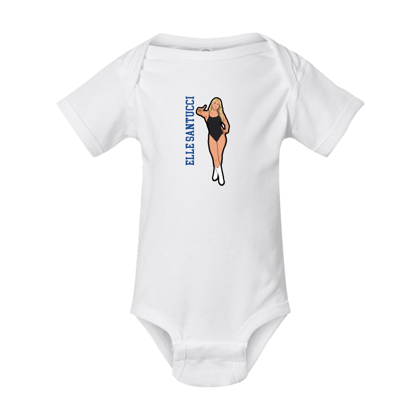 Baby Onesie — Name Vertical in White