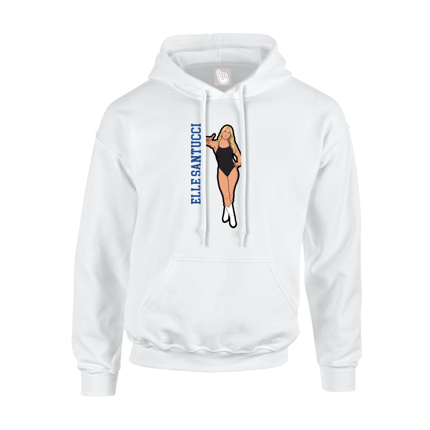 Youth Hoodie — Name Vertical in White
