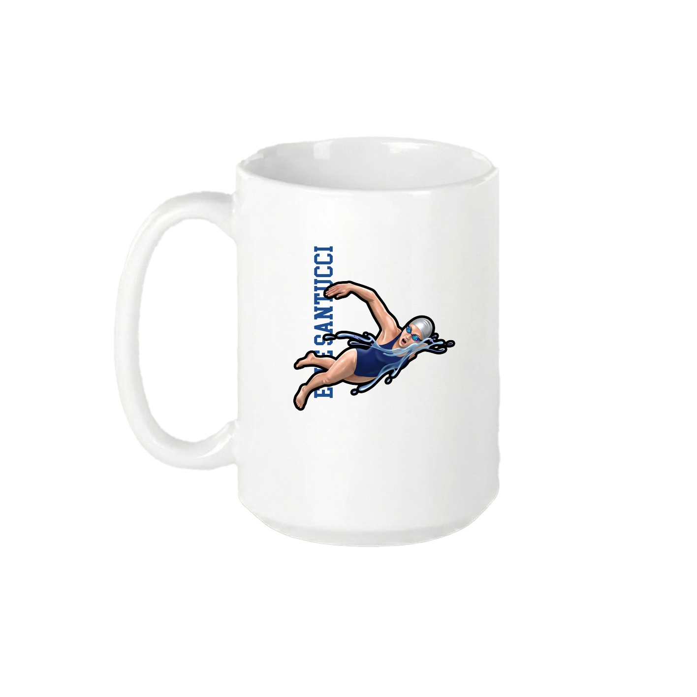 15oz Coffee Mug — Name Vertical in White