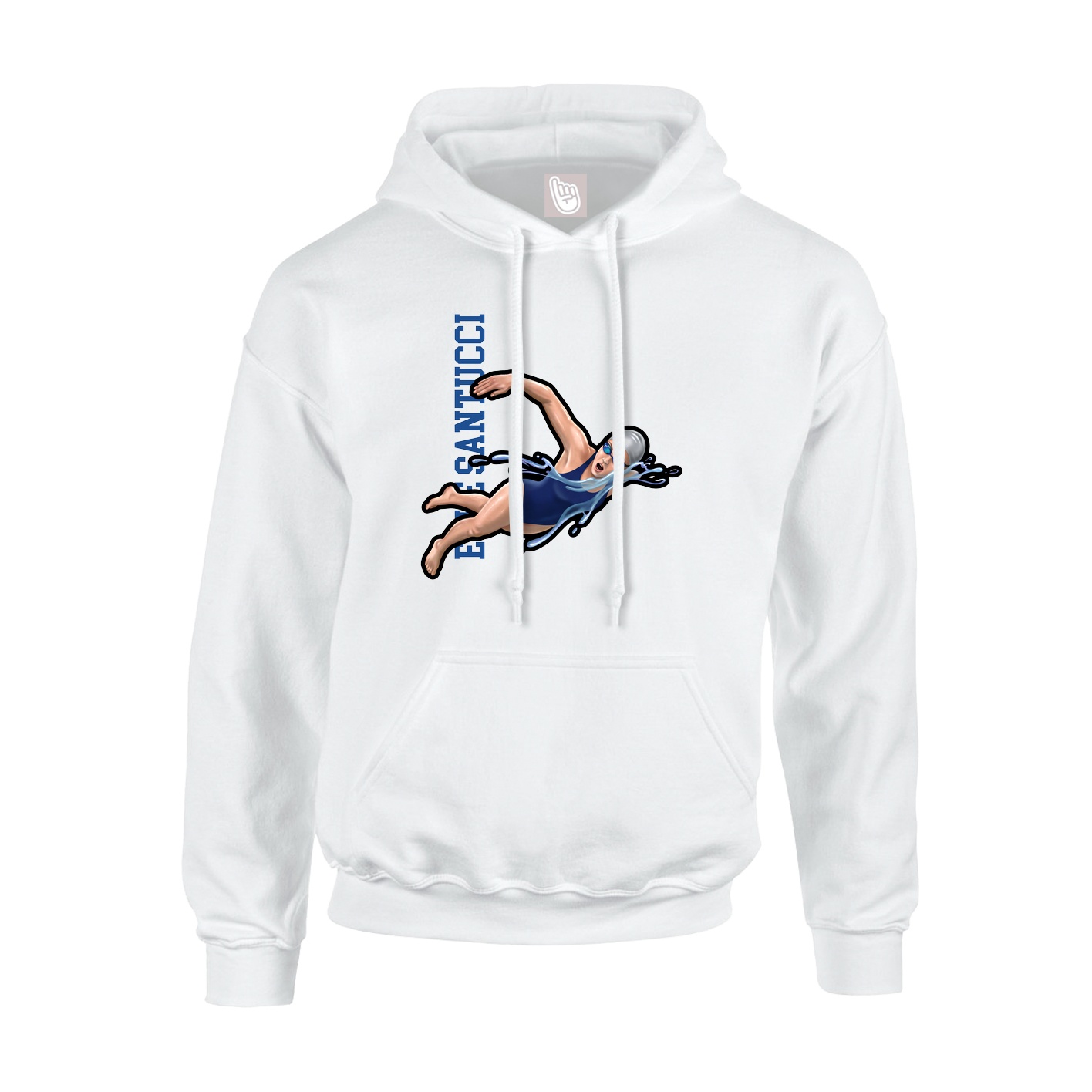 Youth Hoodie — Name Vertical in White