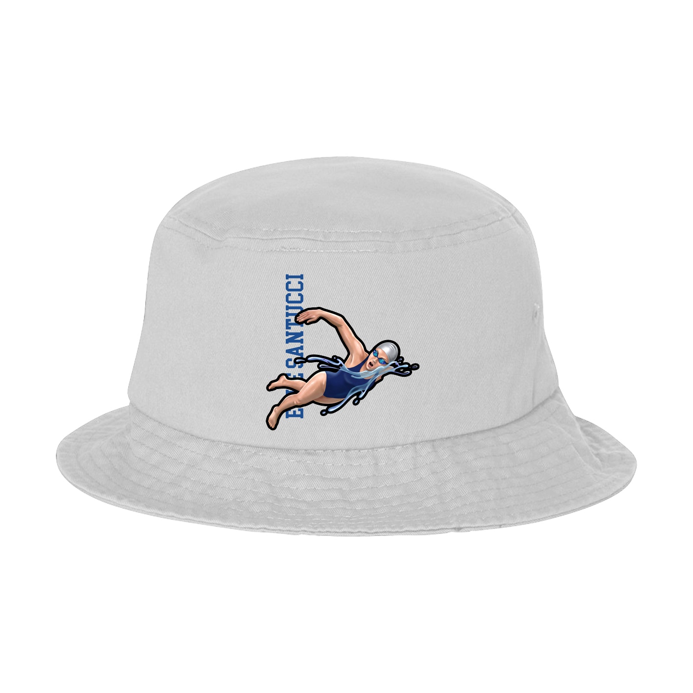 Bucket Cap — Name Vertical in White