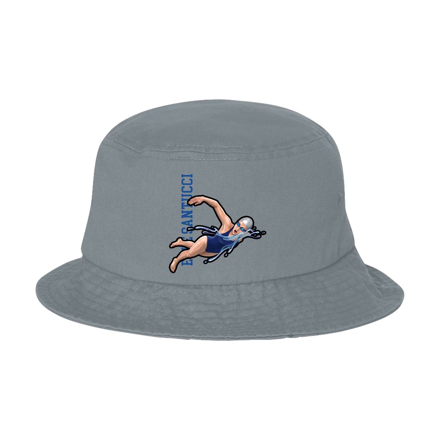 Bucket Cap — Name Vertical in Grey