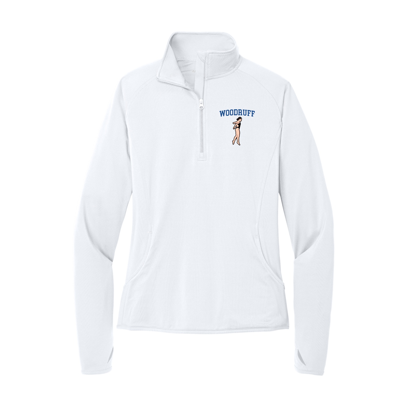 Women's Q-Zip Pullover — Shirsey in White