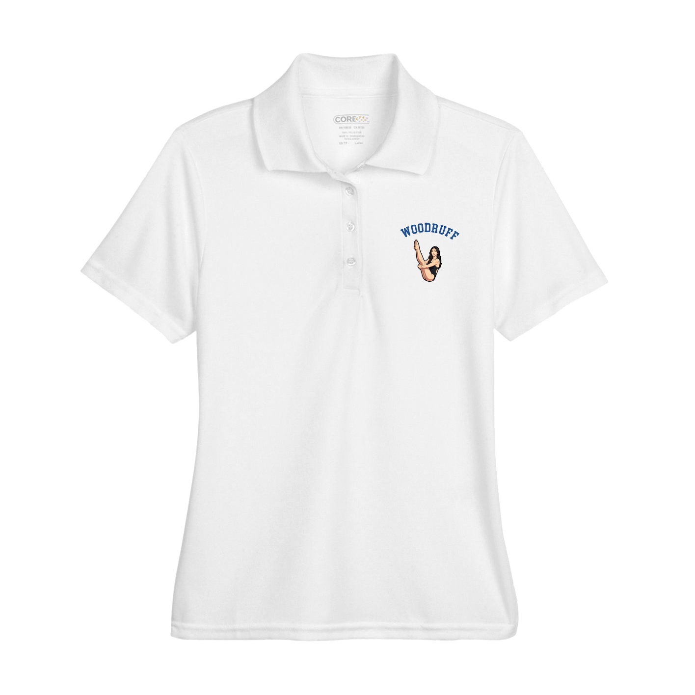 Womens Performance Polo — Shirsey Arch in White