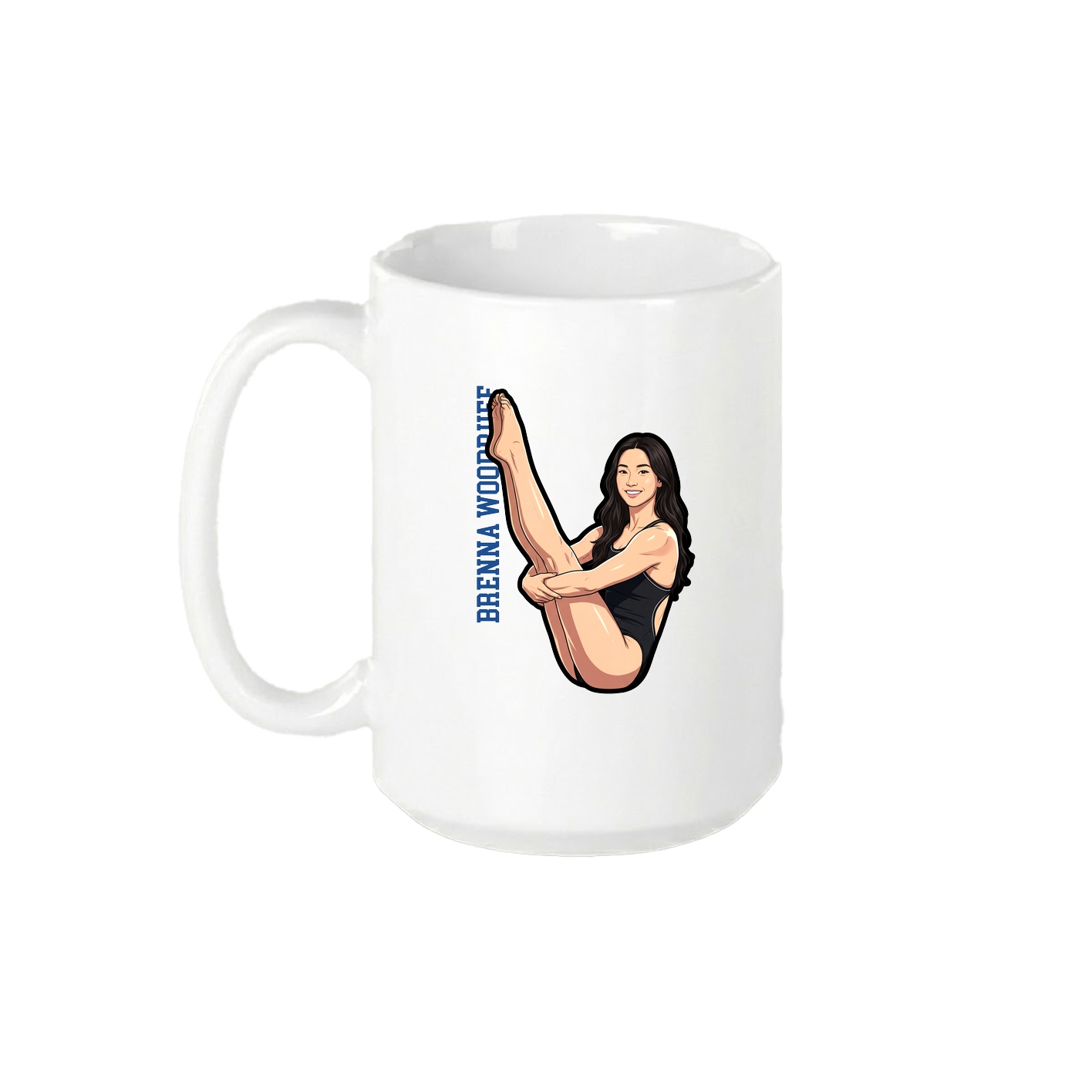 15oz Coffee Mug — Name Vertical in White