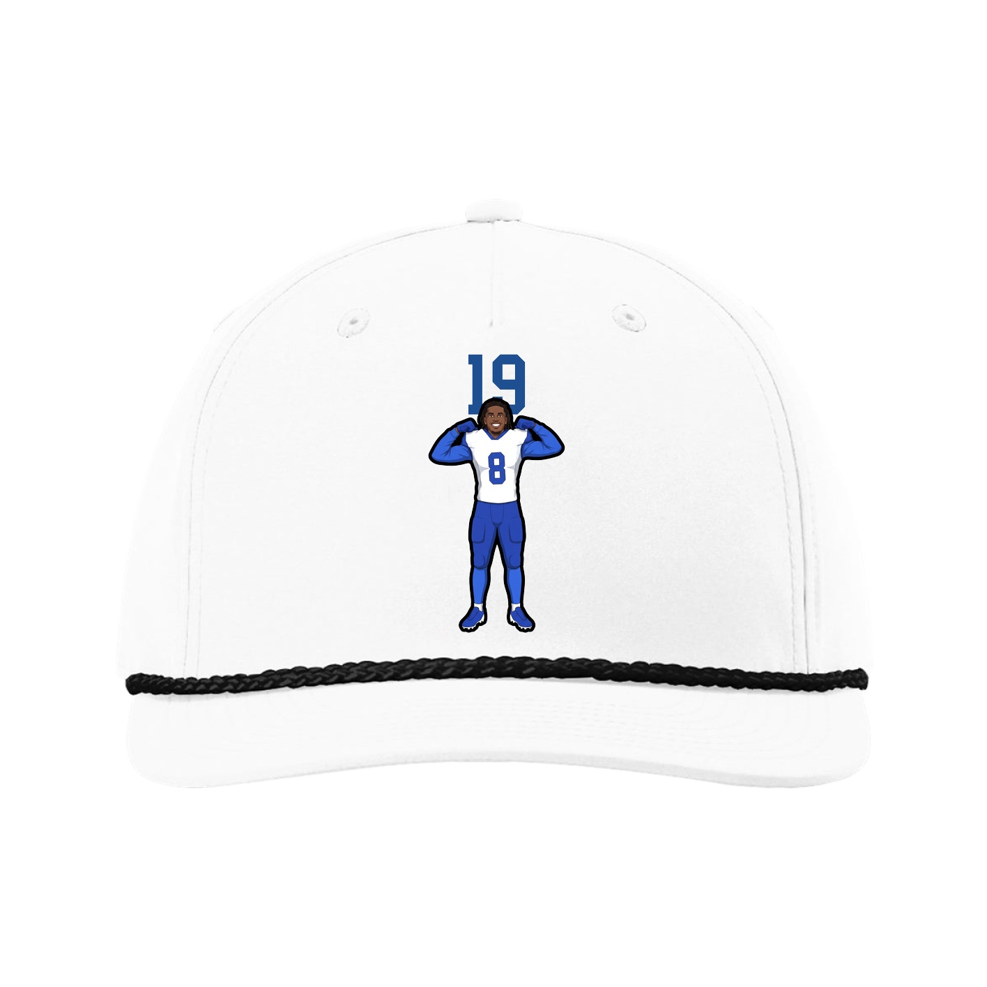 Five-Panel Classic Rope Cap — Number Top in White