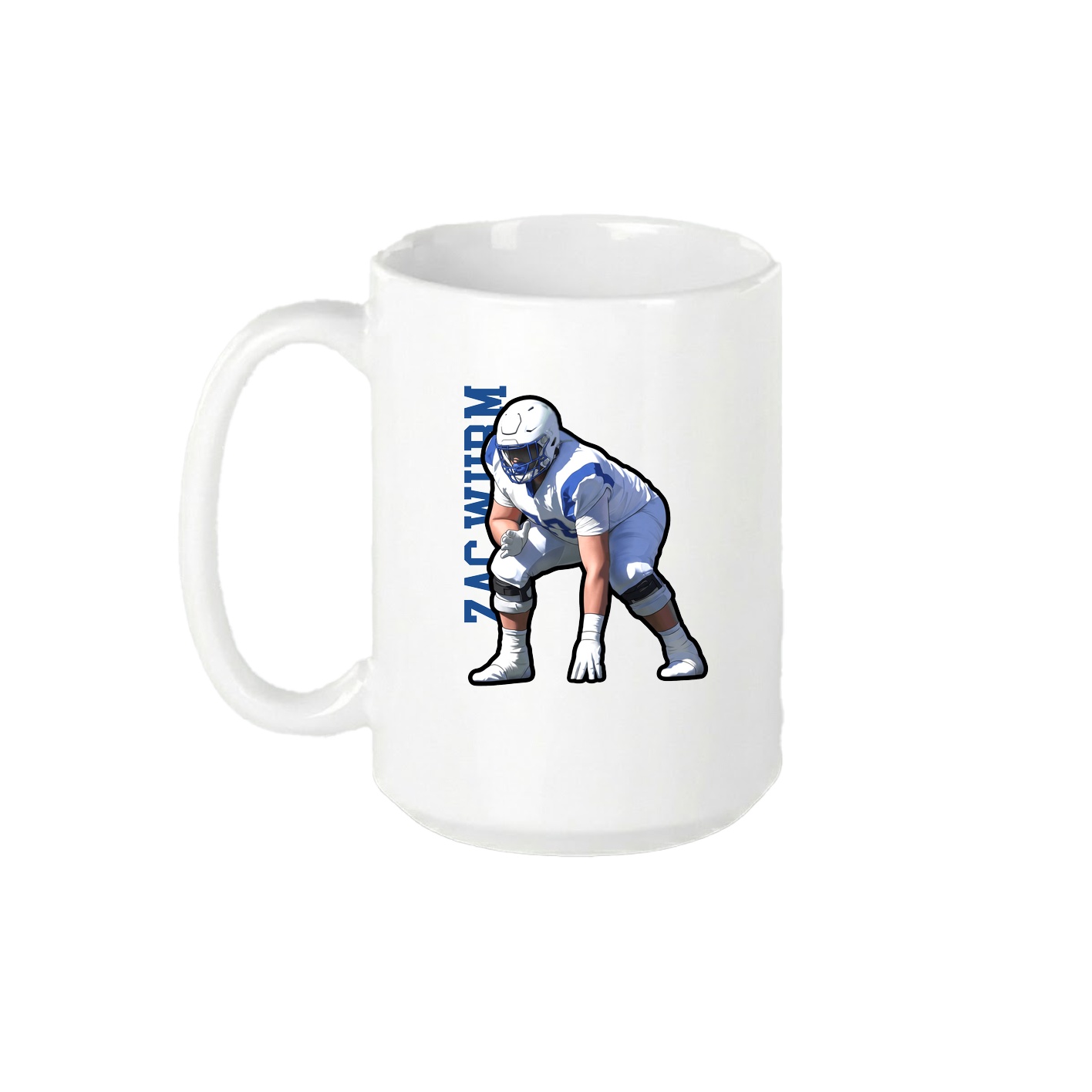 15oz Coffee Mug — Name Vertical in White