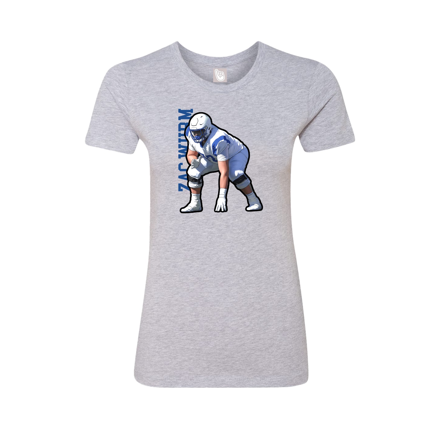 Fitted Women's Tee — Name Vertical in Grey