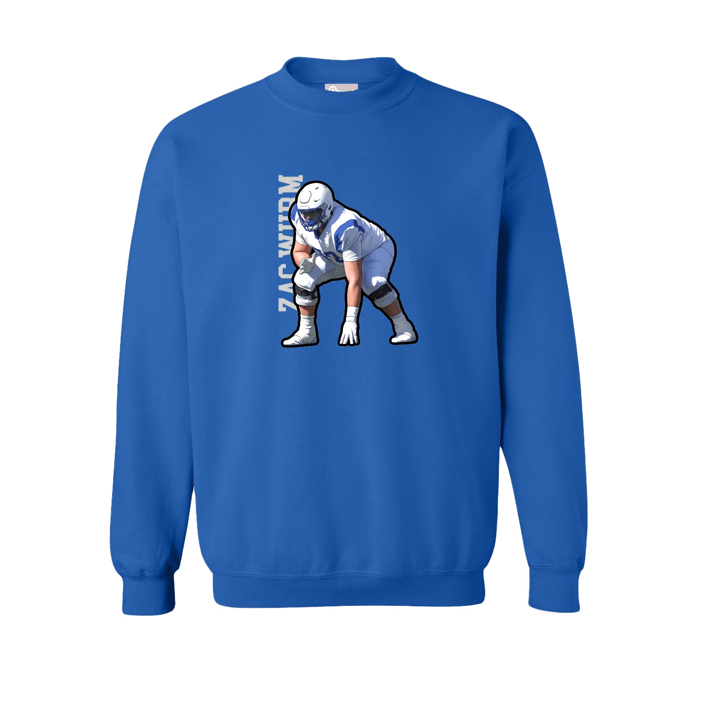 Fleece Crew — Name Vertical in Royal