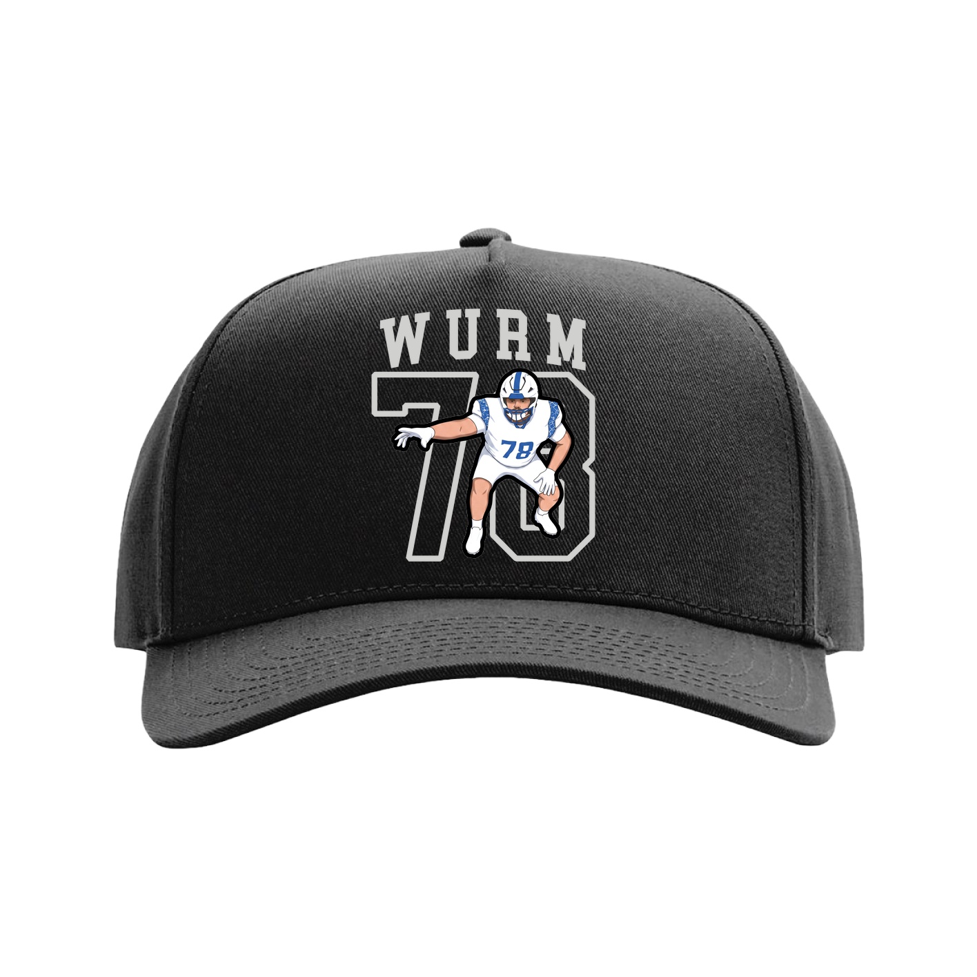 Full Fabric Five-Panel Champ Cap — Shirsey in Black