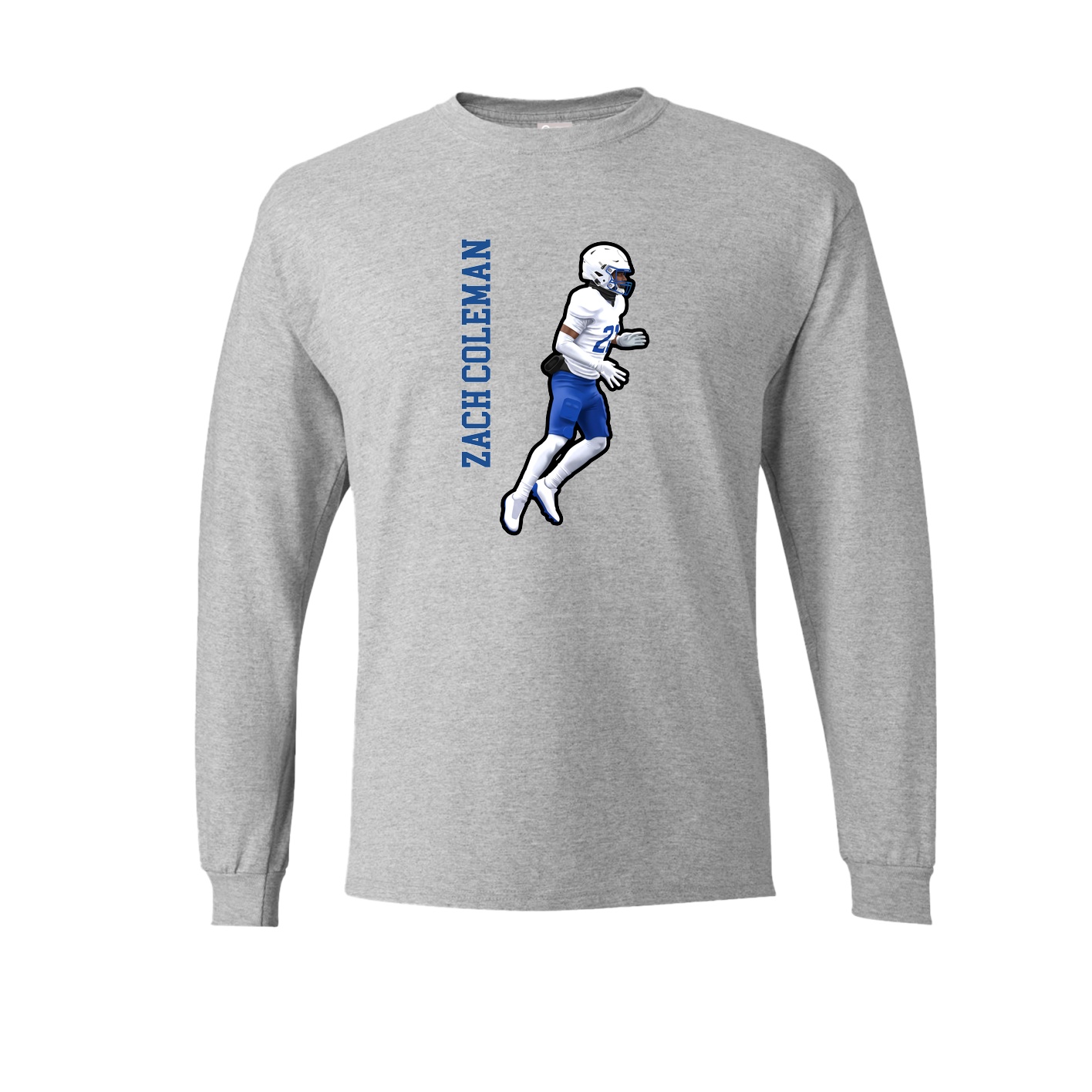 Long Sleeve Tee — Name Vertical in Grey