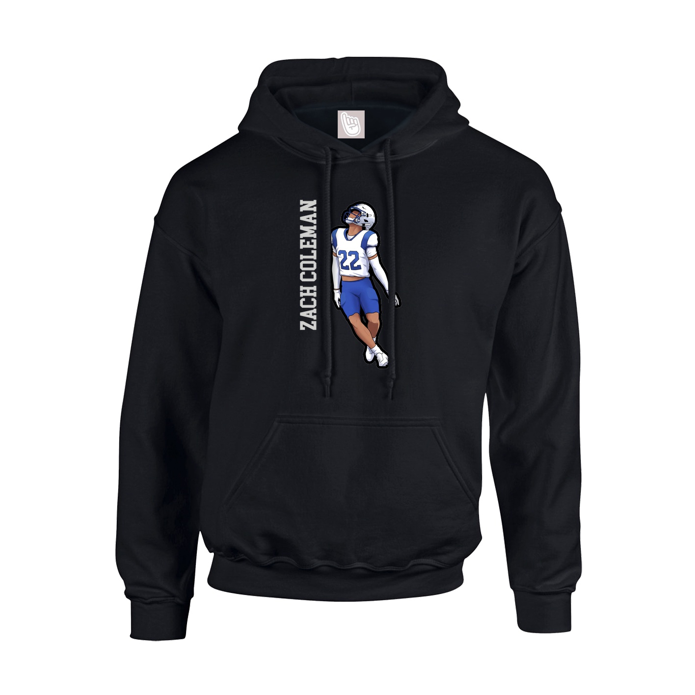Youth Hoodie — Name Vertical in Black