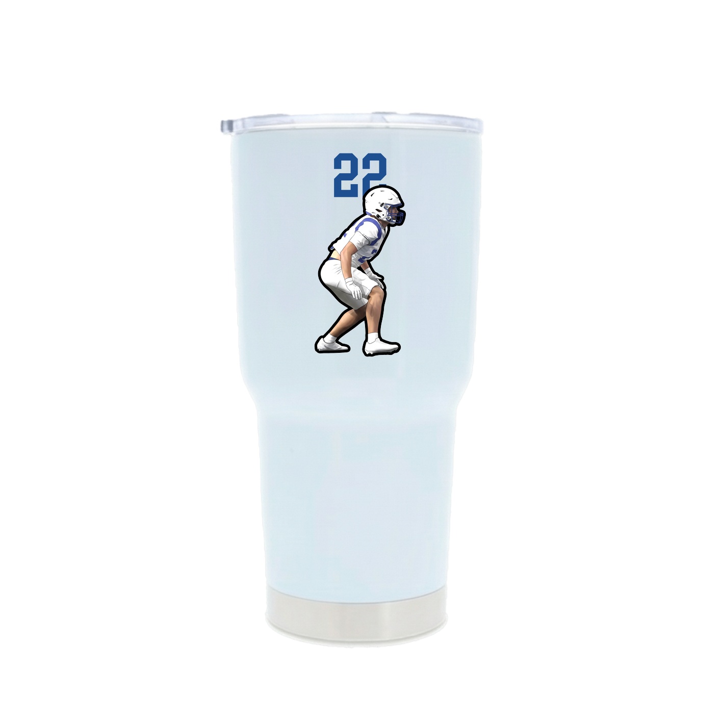 30oz Stainless Steel Tumbler — Number Top in White