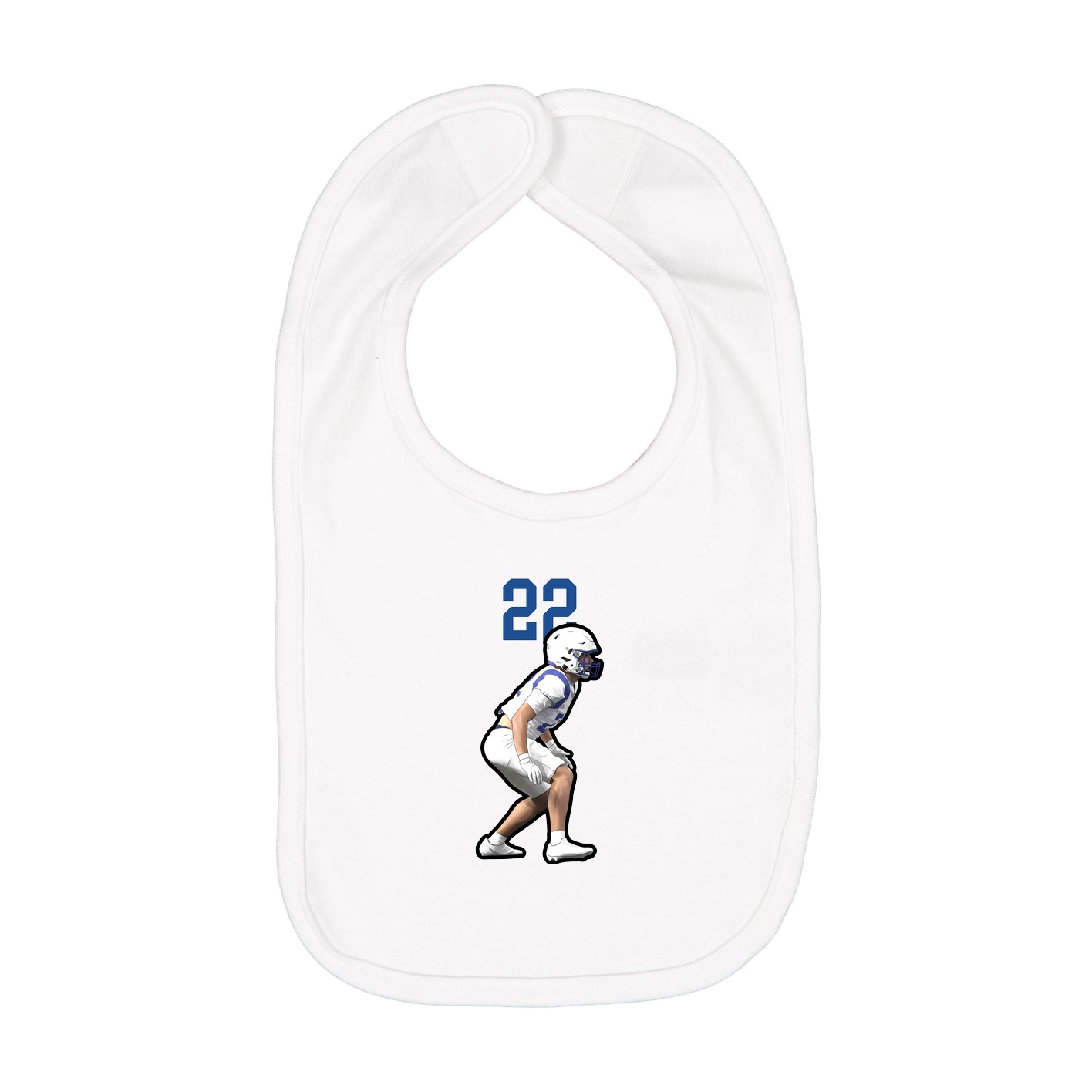 Infant Bib — Number Top in White