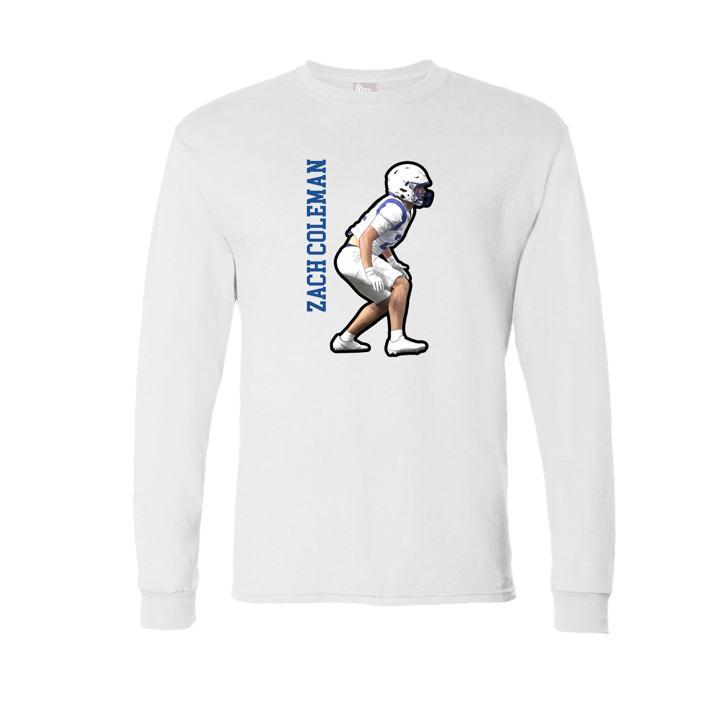 Long Sleeve Tee — Name Vertical in White