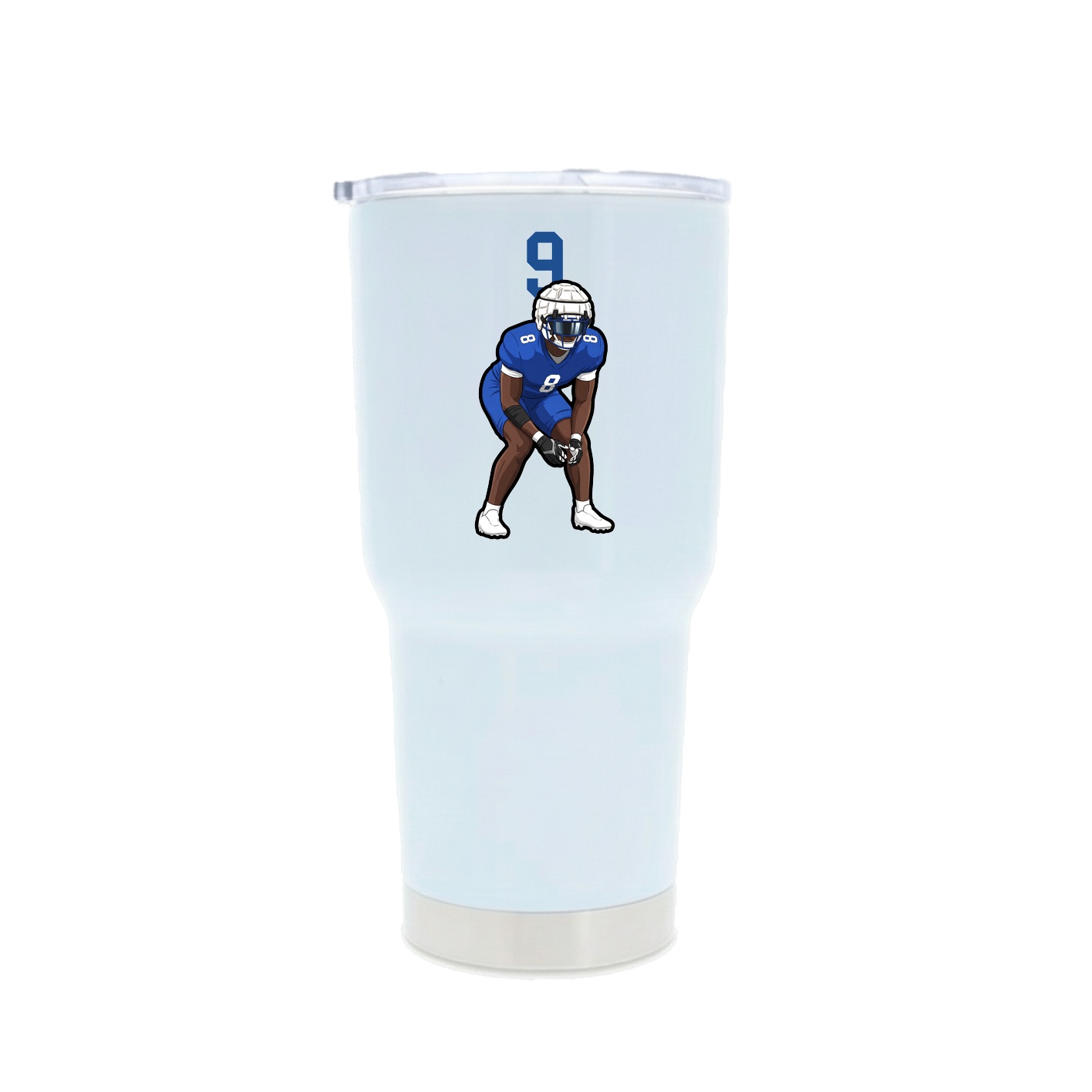 30oz Stainless Steel Tumbler — Number Top in White