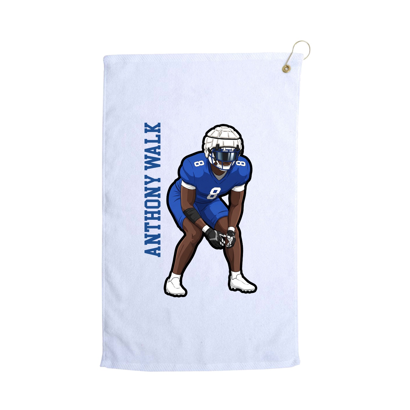 Golf Towel — Name Vertical in White