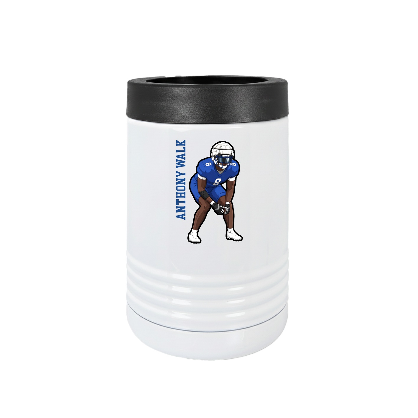 Beverage Holder — Name Vertical in White