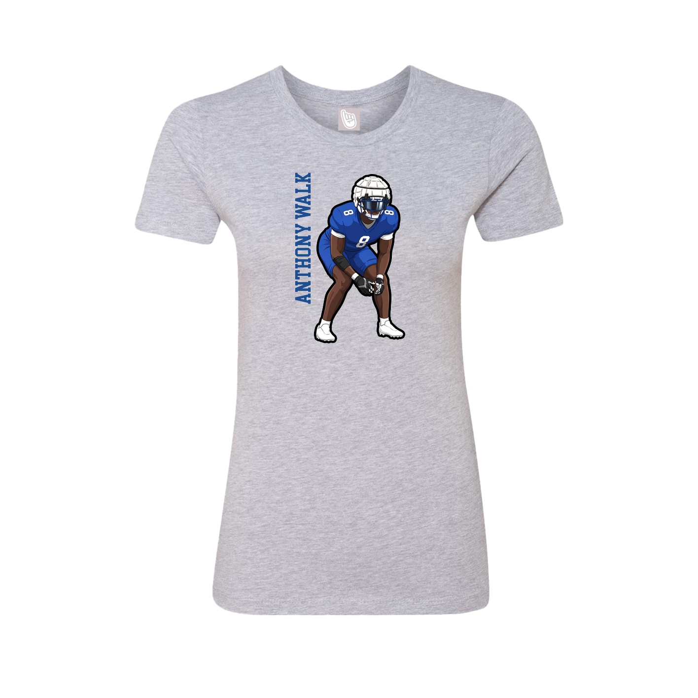 Womens Tee — Name Vertical in Grey