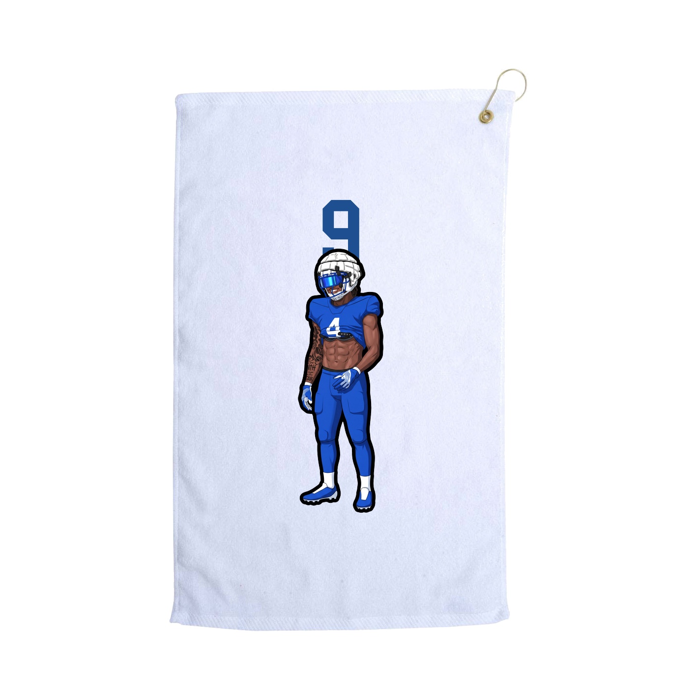 Golf Towel — Number Top in White