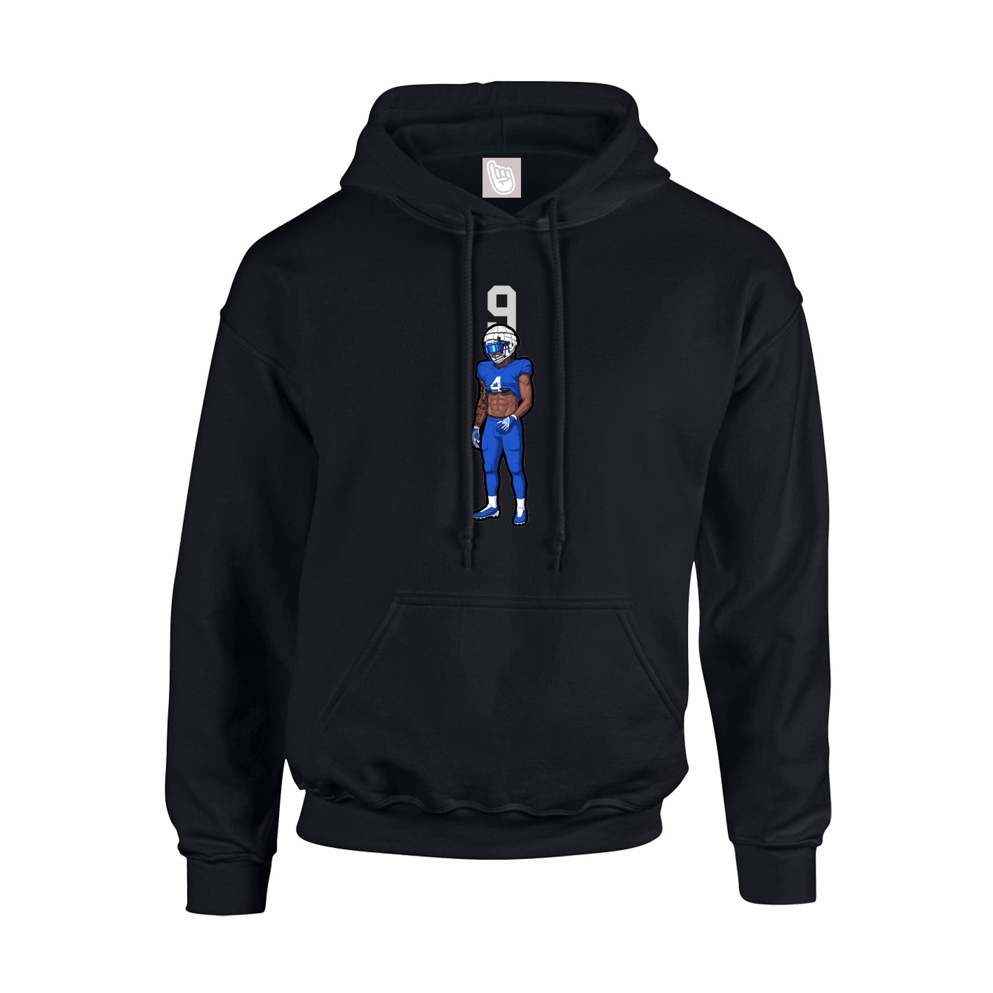 Youth Hoodie — Number Top in Black