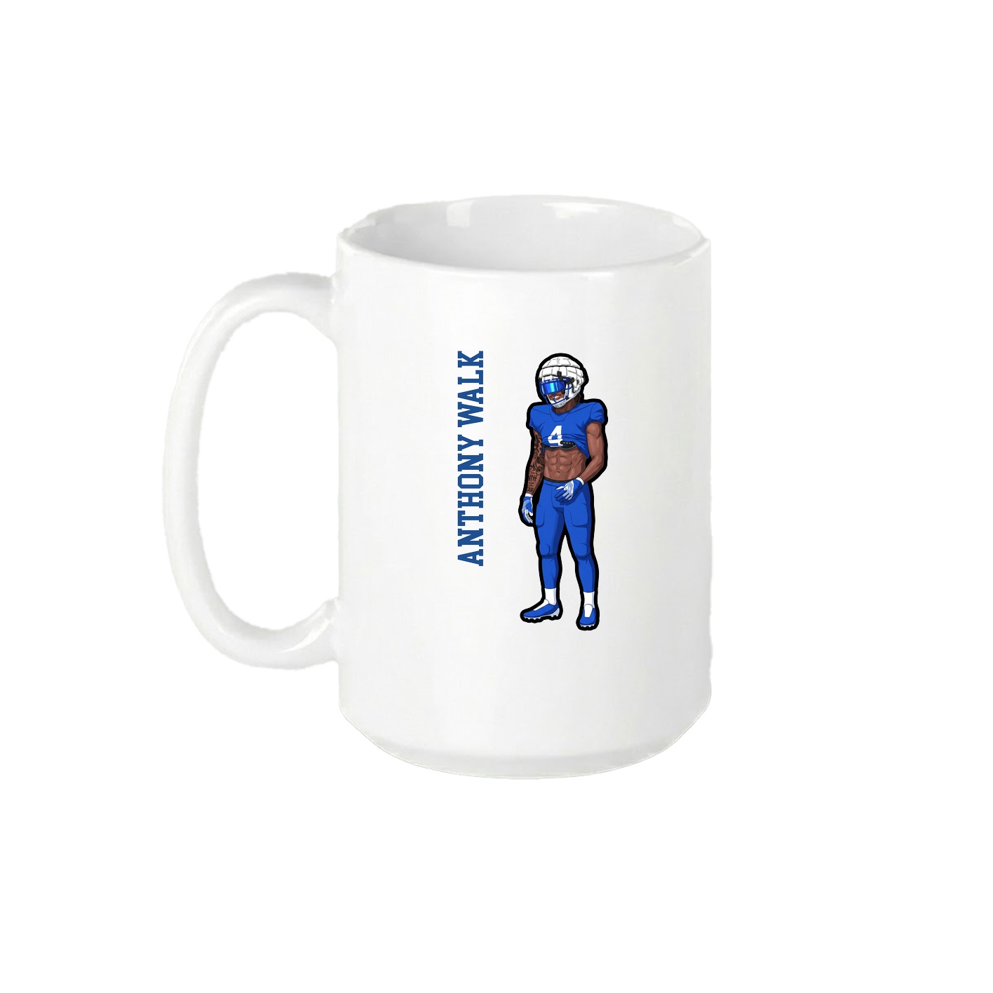 15oz Coffee Mug — Name Vertical in White