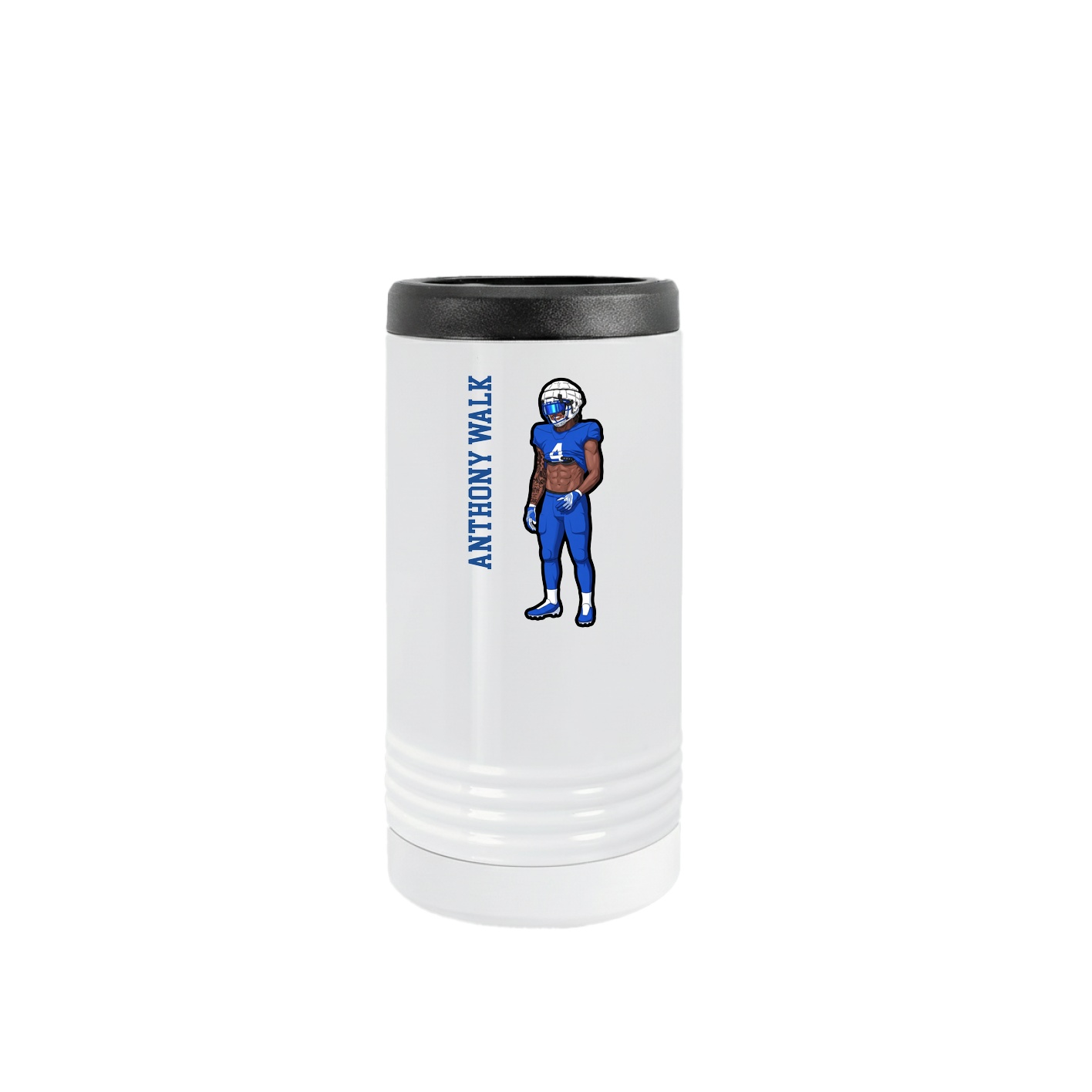 Slim Beverage Holder — Name Vertical in White