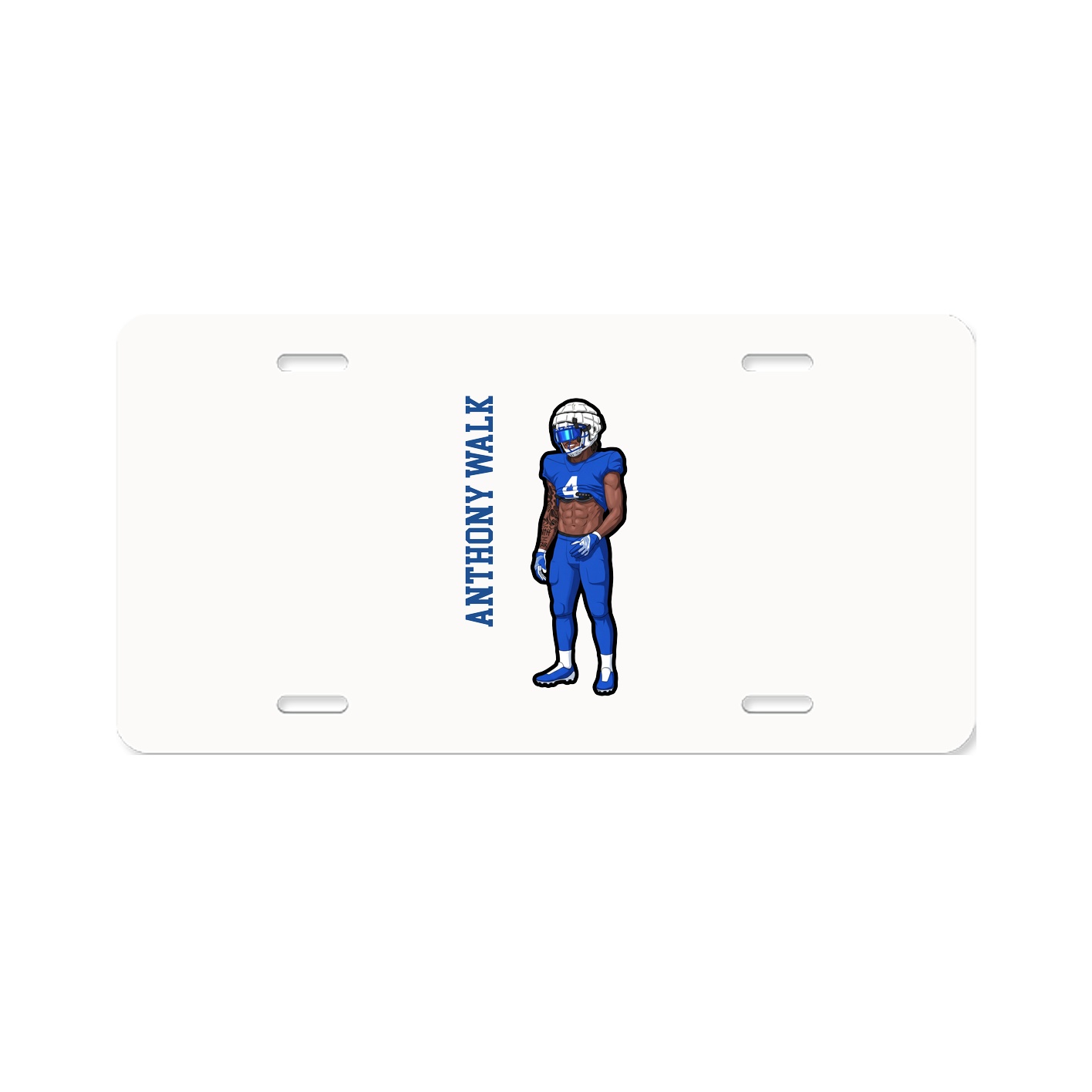 License Plate — Name Vertical in Classic
