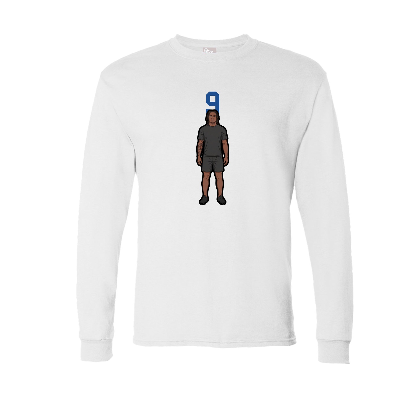 Long Sleeve Tee — Number Top in White