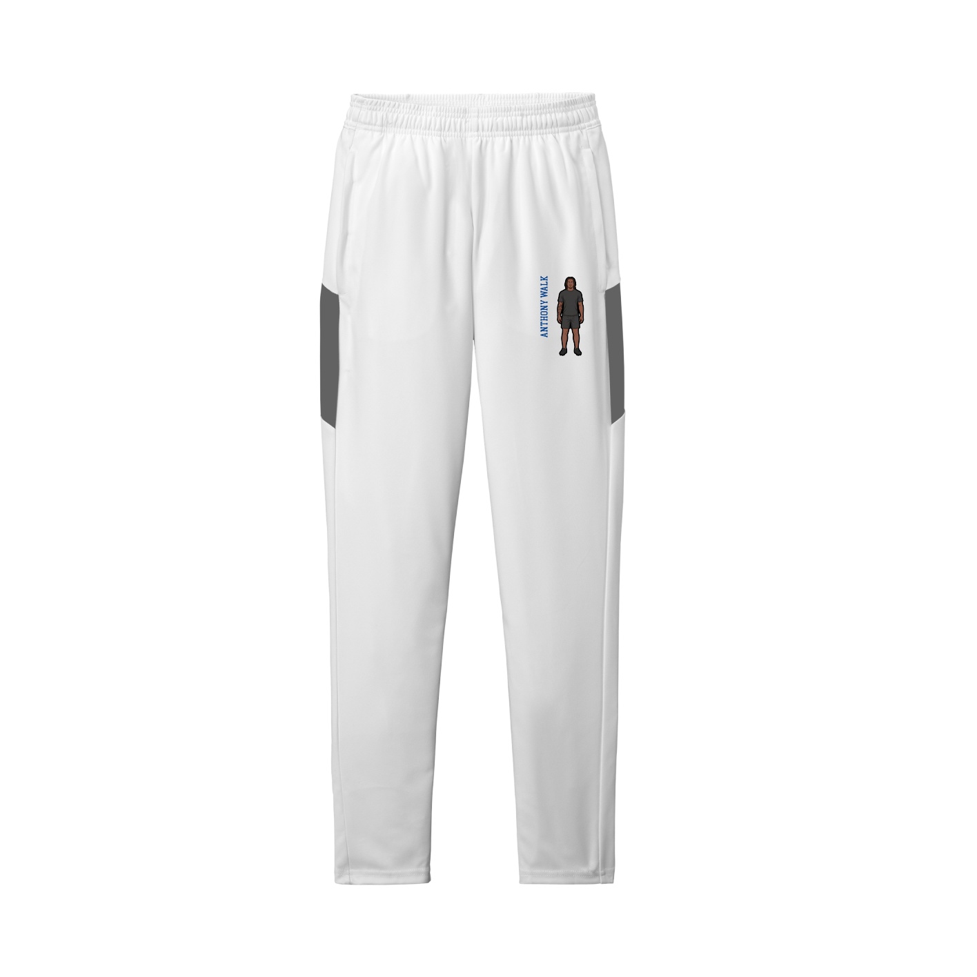 Team Travel Pant — Name Vertical in White/Grey