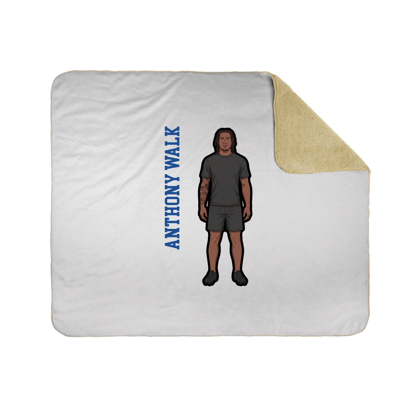 Throw Blanket — Name Vertical in White