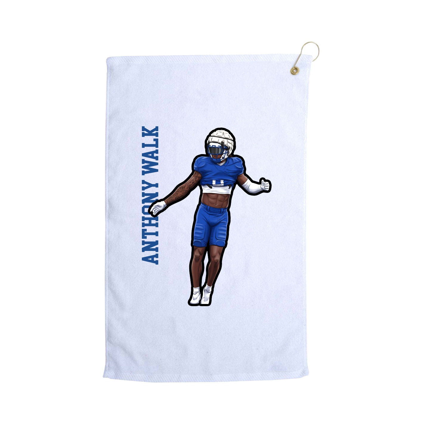 Golf Towel — Name Vertical in White