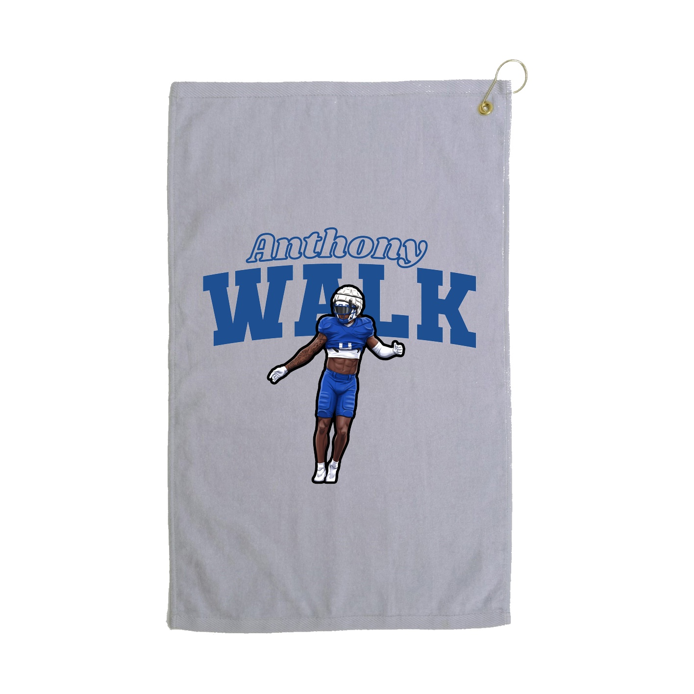 Golf Towel — Name Arch in Grey
