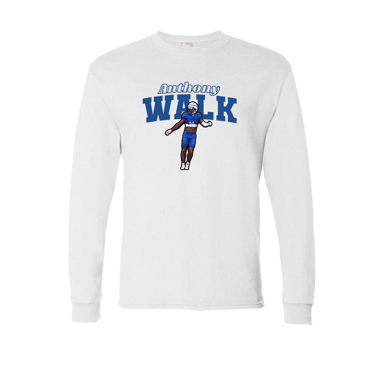 Long Sleeve Tee — Name Arch in White