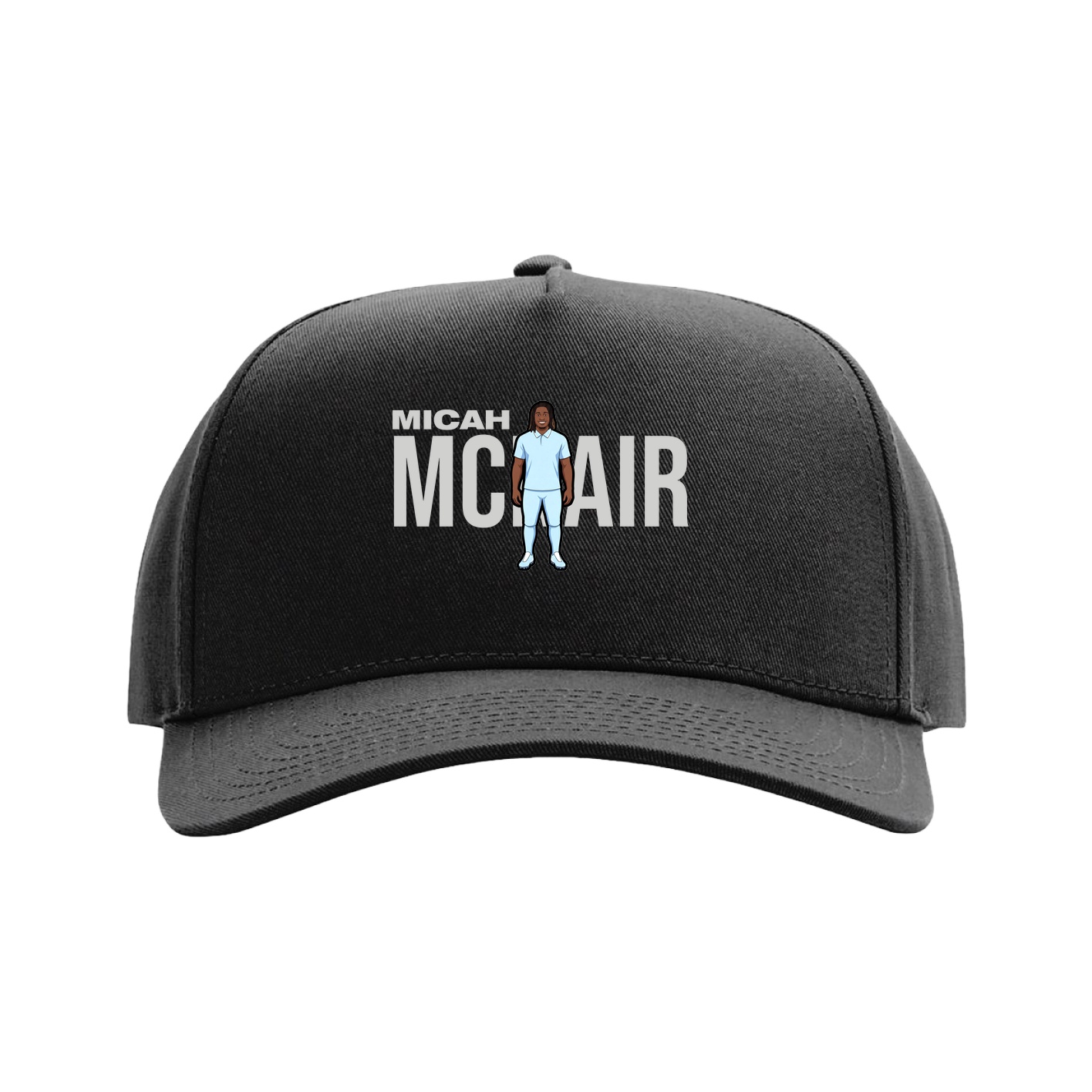 Full Fabric Five-Panel Champ Cap — Player Name in Black