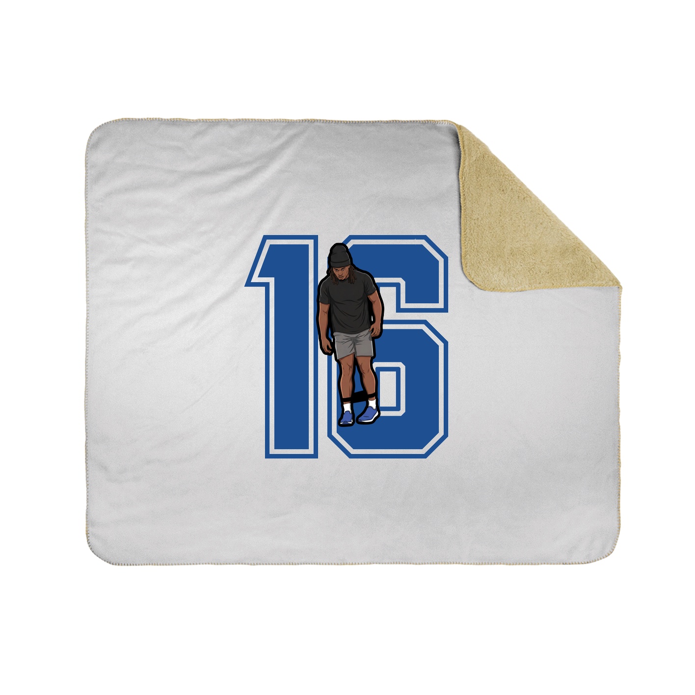 Throw Blanket — Number in White